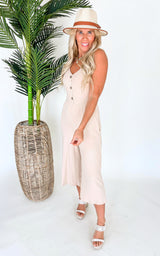 Taupe Sleeveless Jumpsuit