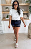 Zenana Washed Black Cuff Hem Denim Shorts - Final Sale