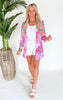 The Lizzy Pink Floral Lightweight Cardigan - Final Sale