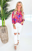 The Lizzy Watercolor Blouse Top - Final Sale