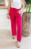 Ribbed High-rise Drawstring Wide Leg Pants - Final Sale