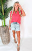 The Dani High Rise Mineral Wash Destroy Boyfriend Denim Shorts (REG/CURVY) | Judy Blue - Final Sale