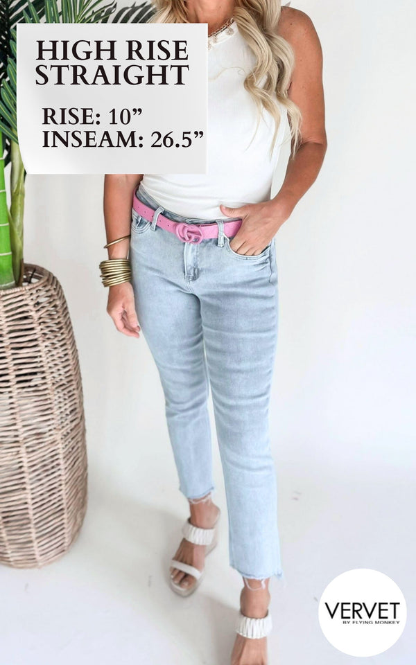 LOVERVET | Notably High Rise Slim Straight Denim Jeans (REG/CURVY)