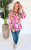 The Lizzy Make You Smile Floral Blouse Top - Final Sale