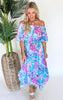 Whisk Me Away Floral Off the Shoulder Maxi Sundress - Final Sale