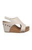 Corkys Tiffanee Wedge in Ivory - Final Sale