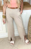 MONO B Wide Leg Pants with Bottom Slits