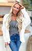 Ivory Chenille Cable Knit Cardigan - Final Sale