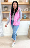 Pink Quilted Tweed Hooded Vest - Final Sale