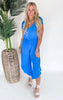 Before the Party Textured Tie Shoulder Jumpsuit - Final Sale