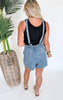 Acid Wash Frayed Denim Wash Romper - Final Sale