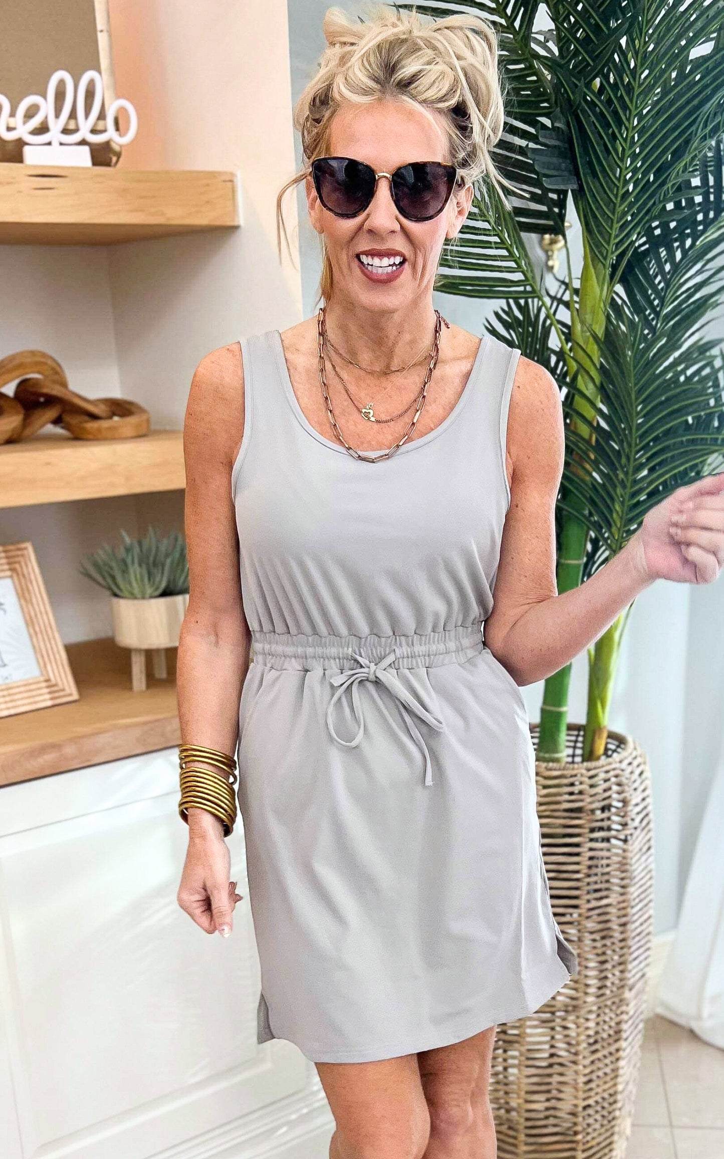 The Sophia Light Grey Everyday Tank Dress by Salty Wave*