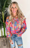 It's Paradise Off the Shoulder Printed Blouse Top