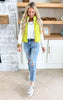 Chartreuse Reversible Puffer Vest - Final Sale