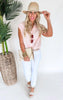 Out of Office V Neck Collar Button Down Top - Final Sale