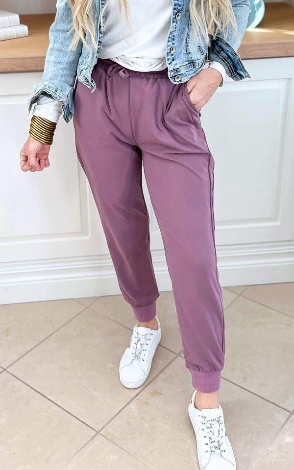 Mauve Everyday Joggers by Salty Wave - DEAL