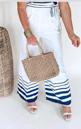 Straw Tassel Handle Tote Bag - Final Sale