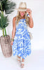 Romantic Adventures Bow Tied Smocked Printed Midi Dress - Final Sale