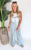 Stone Washed Pinstripe Jumpsuit