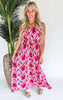 RSVP Magenta Floral Tie Back Halter Maxi Dress - Final Sale