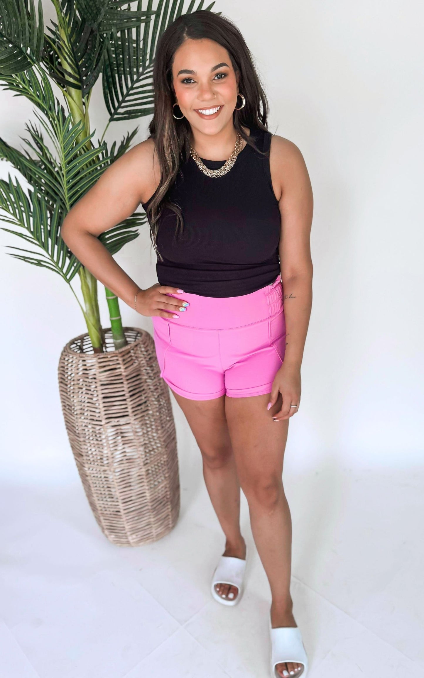 Highwaist Athleisure Split Shorts - Final Sale