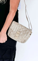 Khaki Straw Crossbody Bag - FINAL SALE