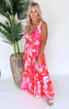 Milan Moments Pink Printed V-Neck Jumpsuit - Final Sale