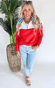 Red Colorblock Zip Sweatshirt by Salty Wave