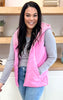 Pink Quilted Tweed Hooded Vest