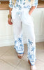 White Palm Tree Wide Leg Pants - Final Sale