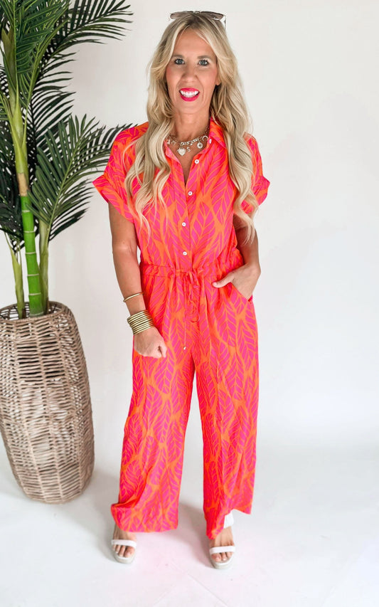 Its the Beach Life for Me Jumpsuit | Hot Pink - Final Sale