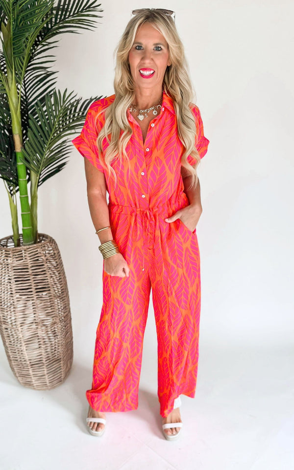 Its the Beach Life for Me Jumpsuit | Hot Pink