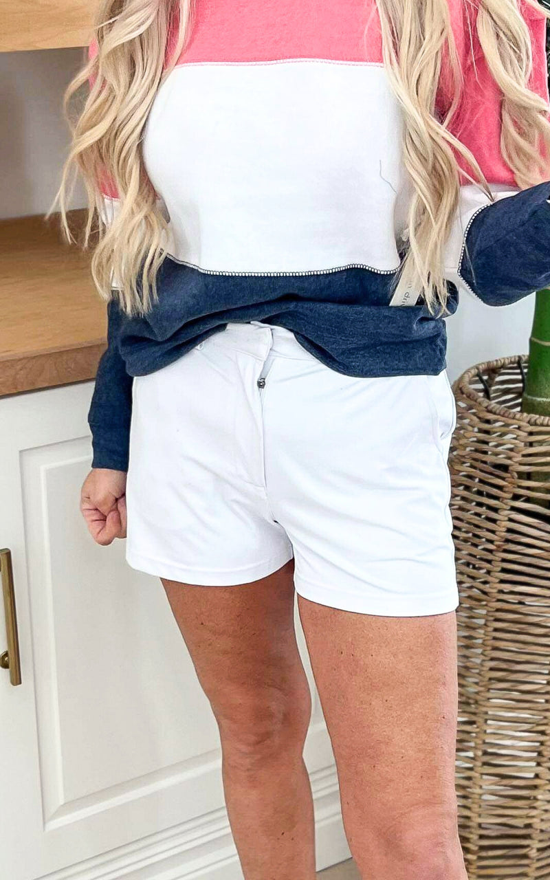 White Perfect Everyday Chino Shorts by Salty Wave