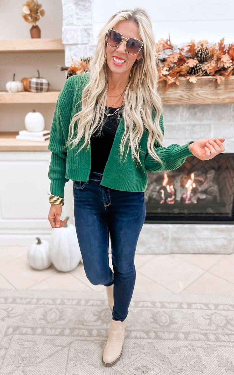 By The Fireplace Drop Shoulder Sweater Cardigan