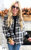 Sherpa Fleece Plaid Jacket - Black & Ivory