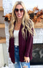 Slouchy Fall Knit Cardigan - Red Bean