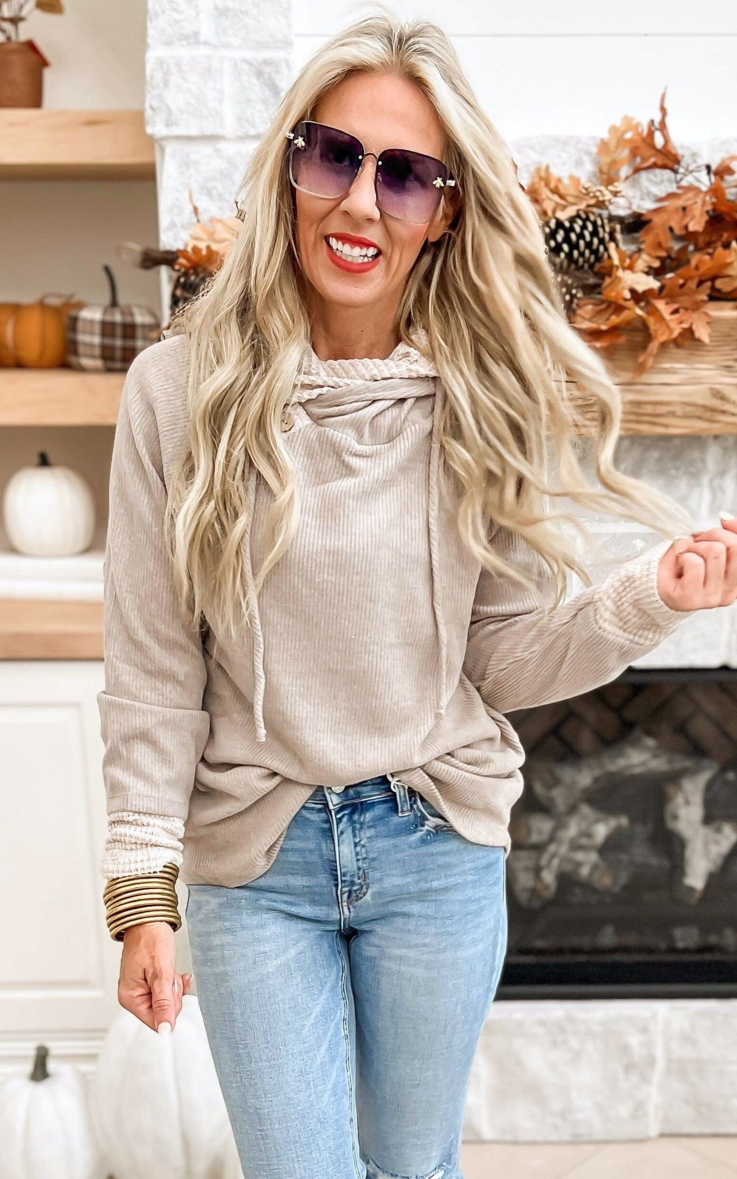 Perfectly Fabulous Long Sleeve Knit Hoodie Top