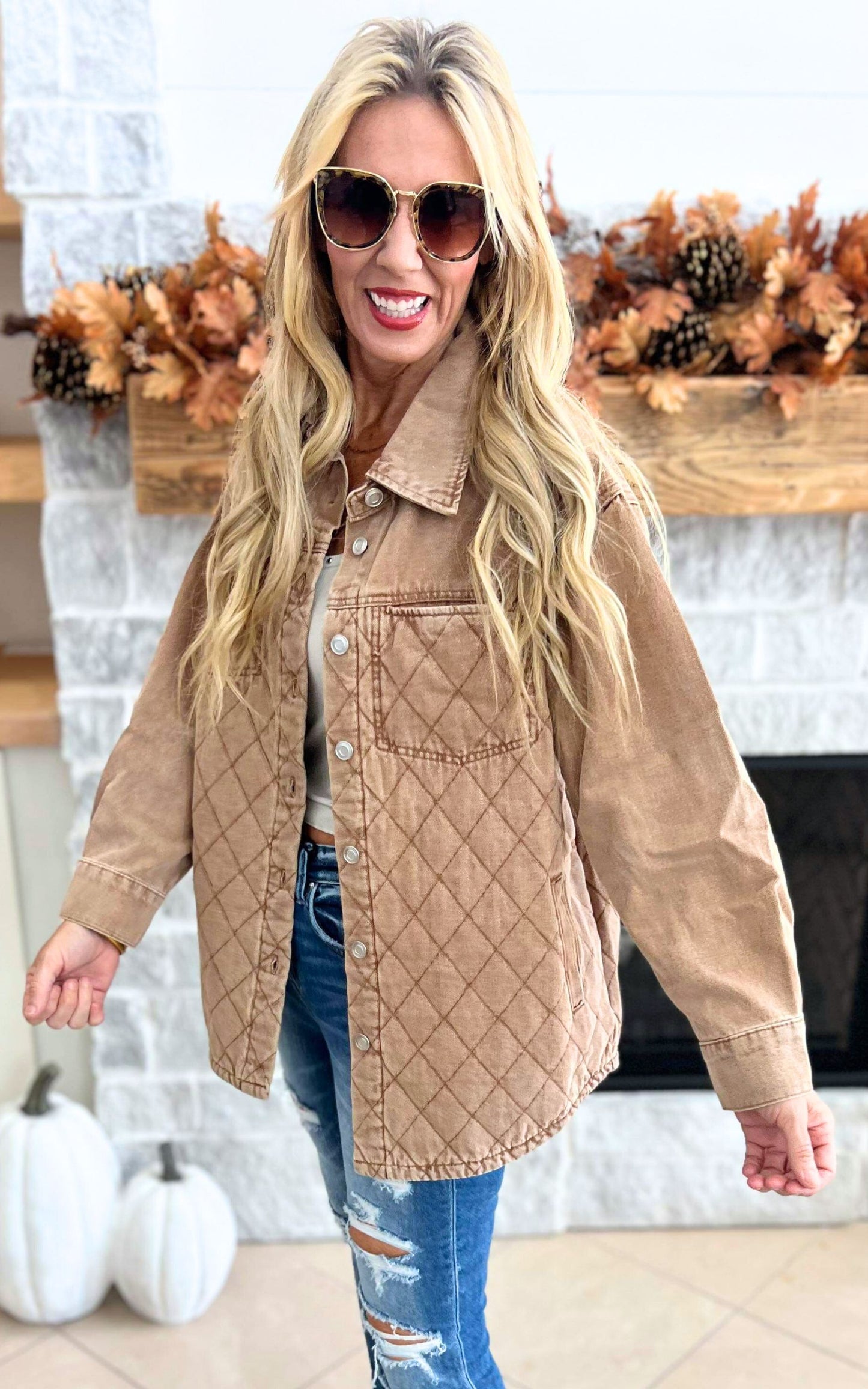 Warm and Cozy Quilted Button Down Jacket