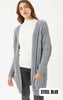 Chenille Cable Knit Oversized Open Front Cardigan