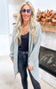 Twist Knitted Long Cozy Cardigan - Grey