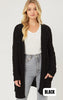 Chenille Cable Knit Oversized Open Front Cardigan