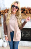 Colorblock Boyfriend Cardigan - Taupe/Brown - Final Sale