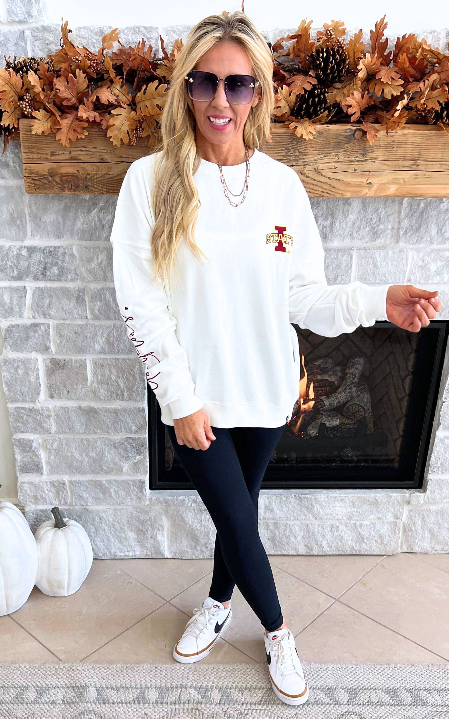 ISU Go Cyclones White Crewneck Sweatshirt