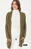 Chenille Cable Knit Oversized Open Front Cardigan