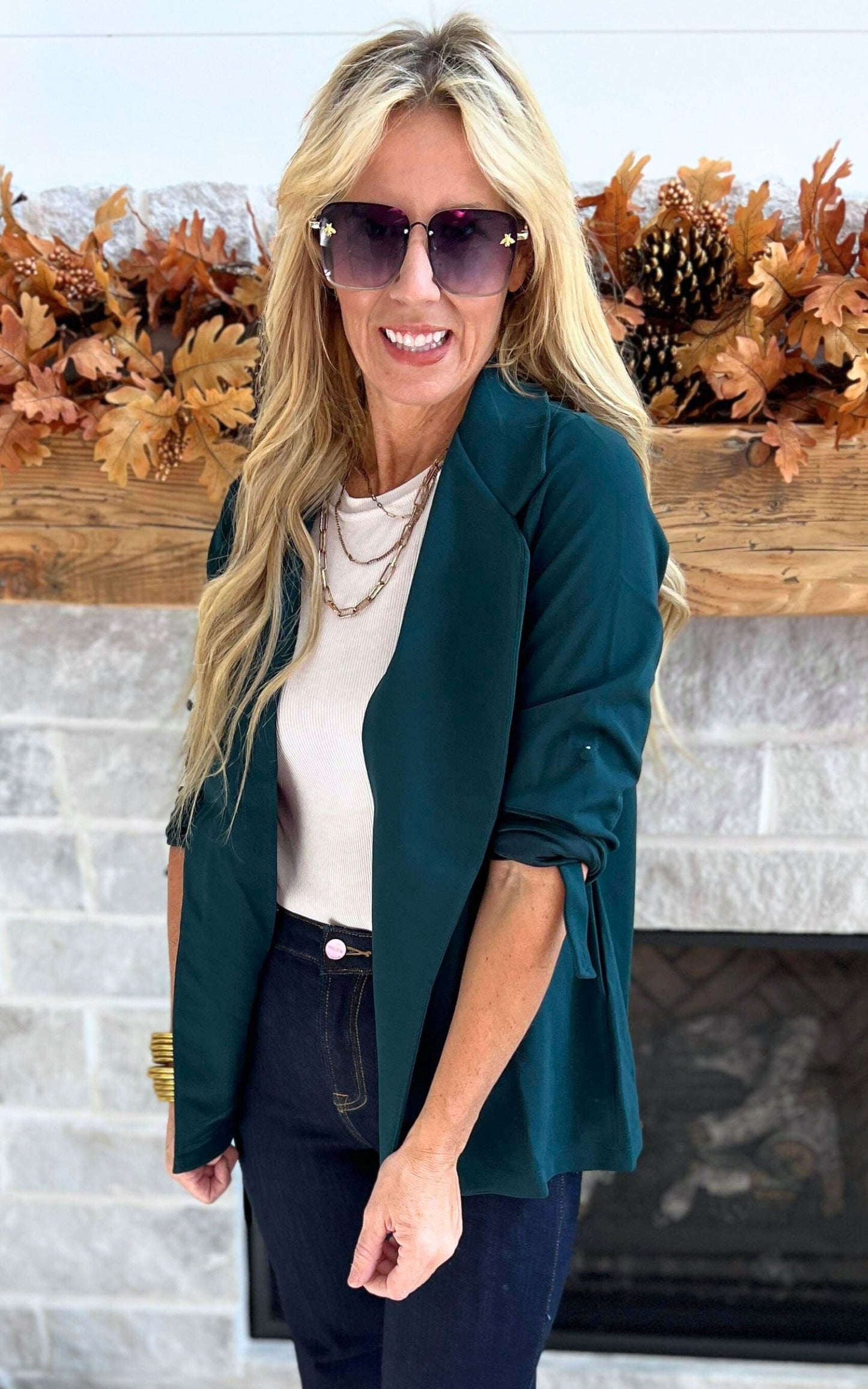 The Boyfriend Blazer - Hunter Green