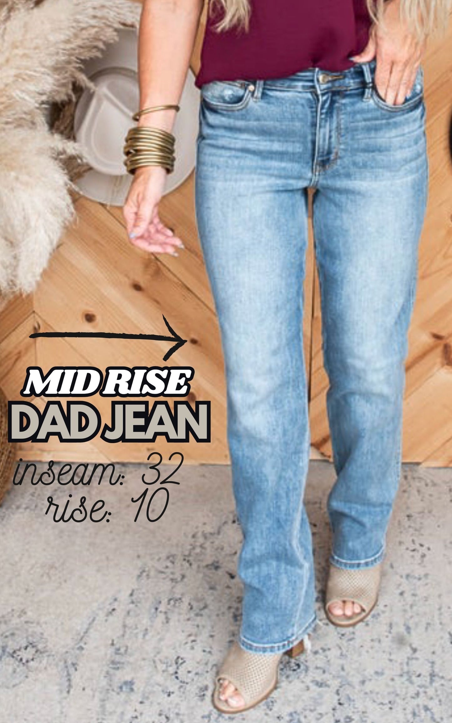 Mid-Rise Yoke Cell Phone Dad Jeans | Judy Blue - Final Sale