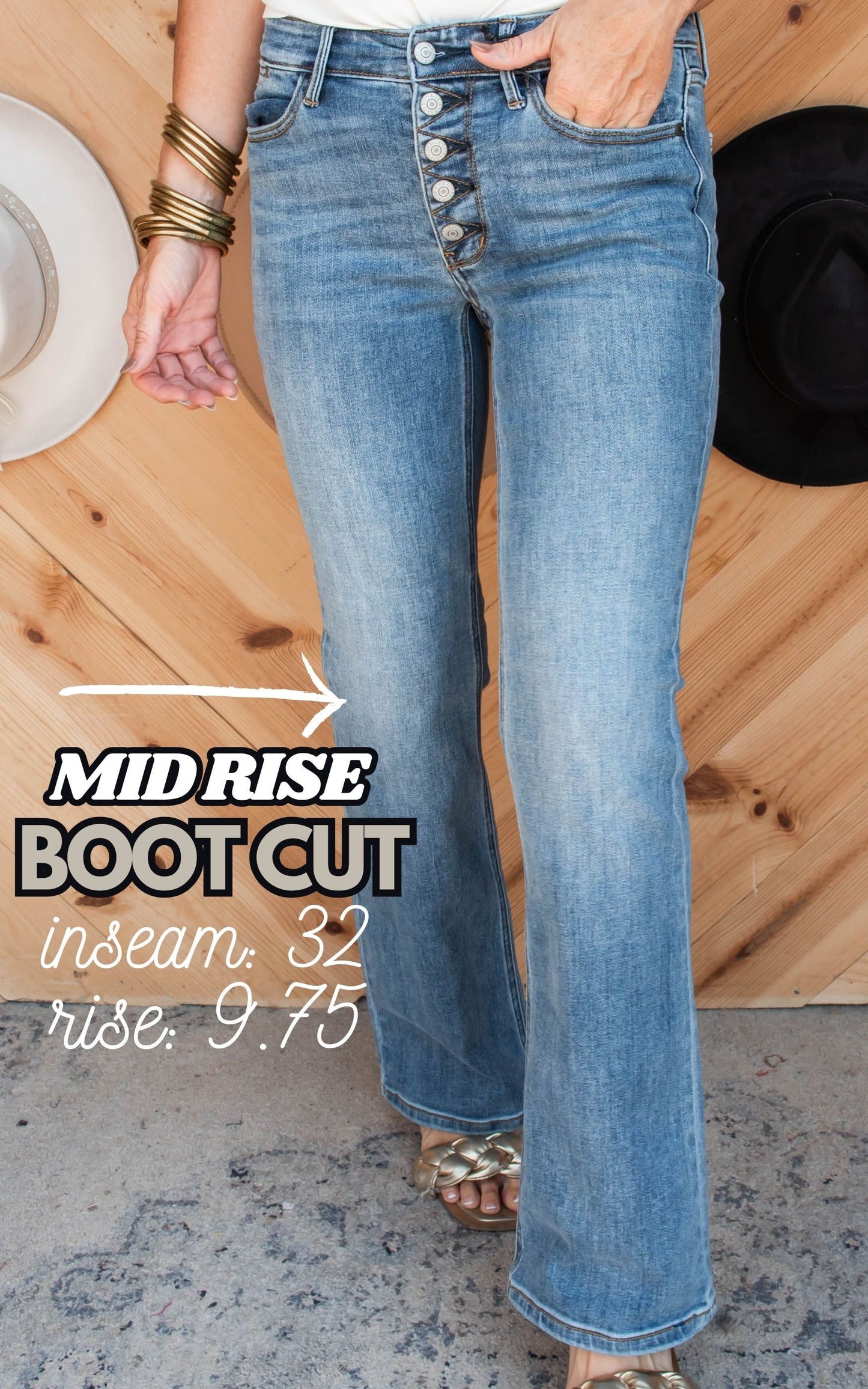 Mid Rise Vintage Button Fly Bootcut Denim Jean | Judy Blue - Final Sale