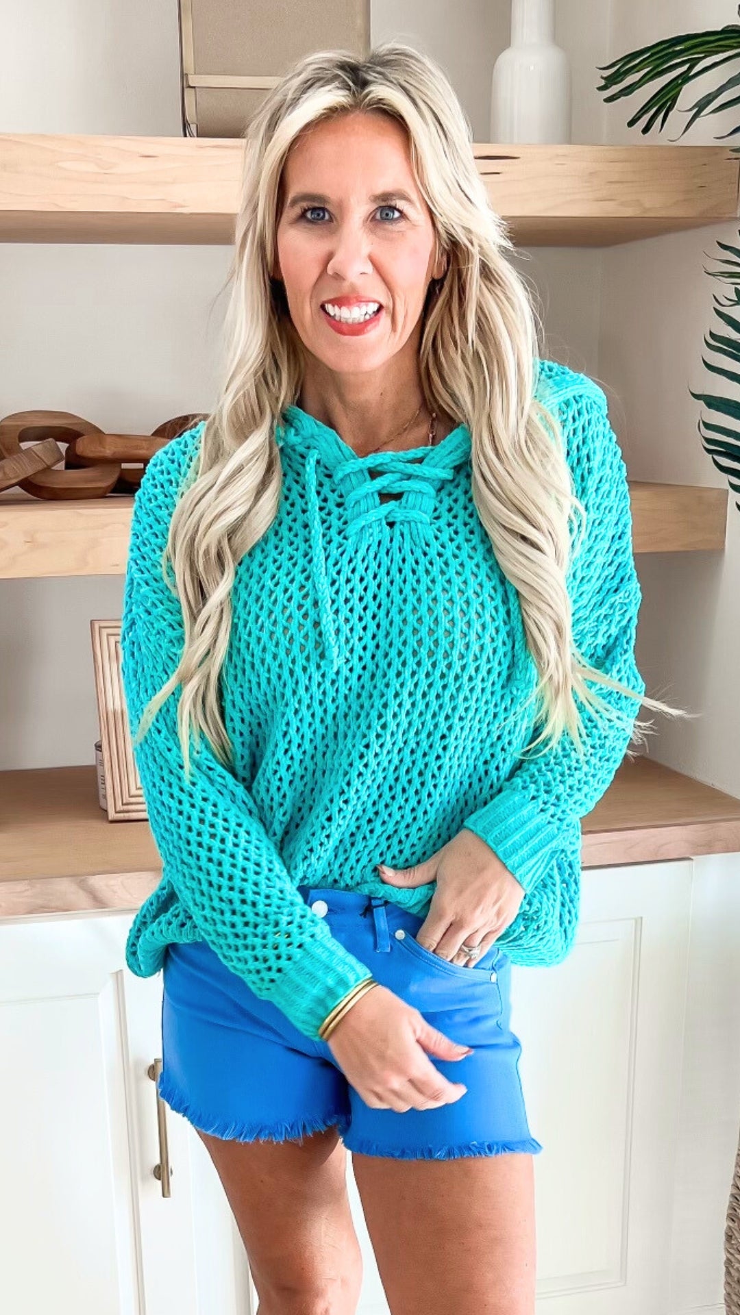 Lace Open Up Crochet Chenille Sweater Hoodie - Final Sale