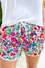 PREORDER-Fiesta Time Floral Drawstring Everyday Shorts, White  | JESS LEA *30A JANUARY PREORDER