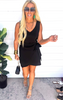 Wrapped Up in Black Mini Dress| FINAL SALE